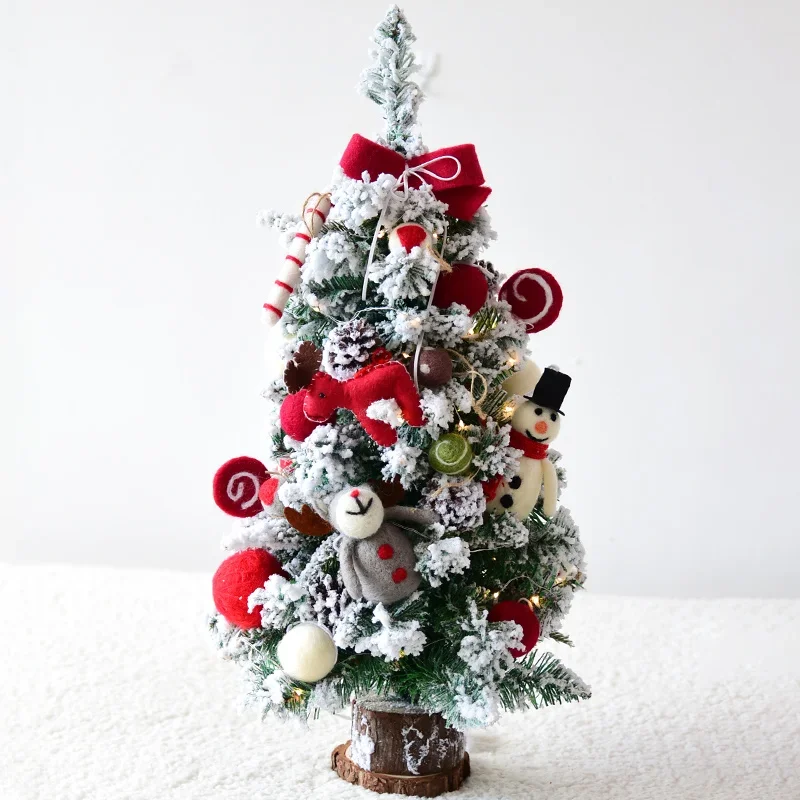 

60cm Falling Snow Mini Christmas Tree Package Home Desktop Decoration Christmas Cedar Decoration