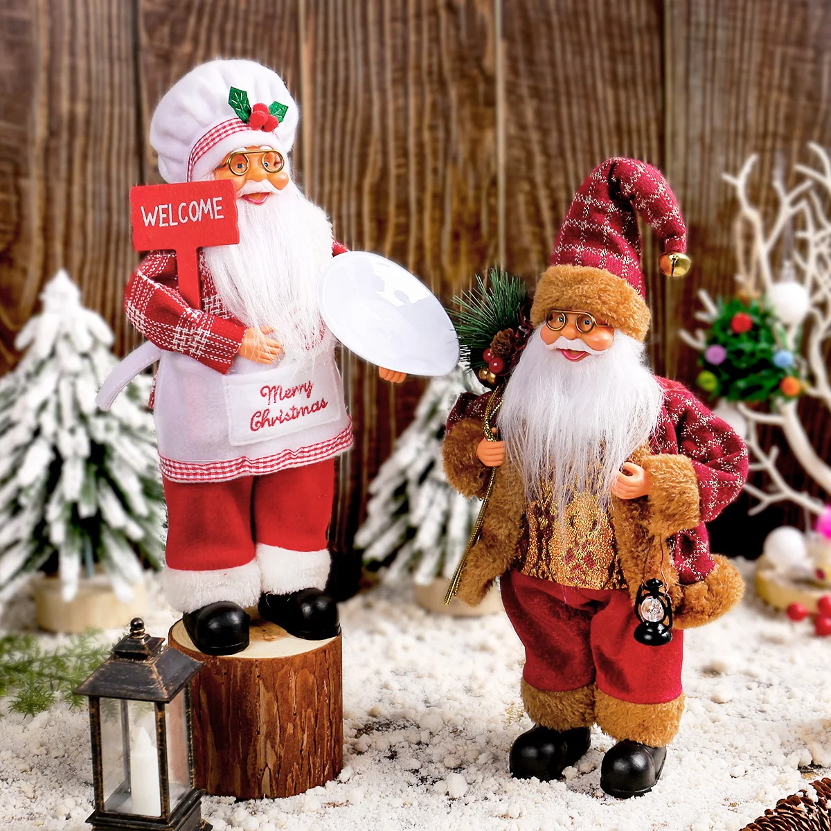 1~4PCS Santa Claus Figurine Doll Children Xmas Gift Christmas Tree Decorations 2024 Navidad Home Party Supplies Figure Ornaments