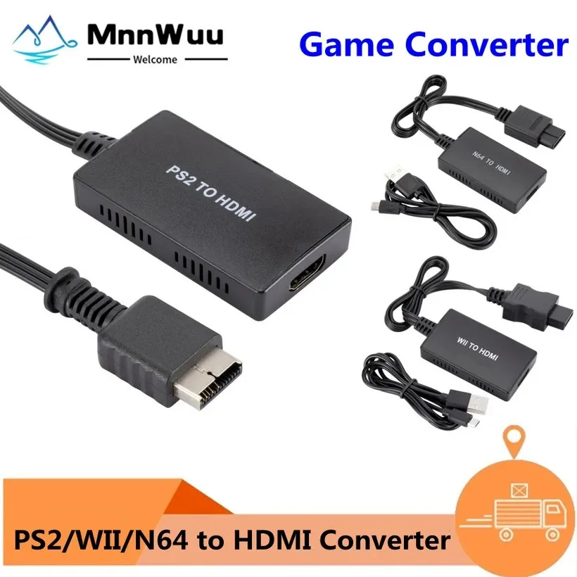 

PS2/WII/N64 TO HDMI-Compatible Converter Game Console Adapter PS2 To HDMI-Compatible WII tO HD N64 to HDMI-Compatible Converter