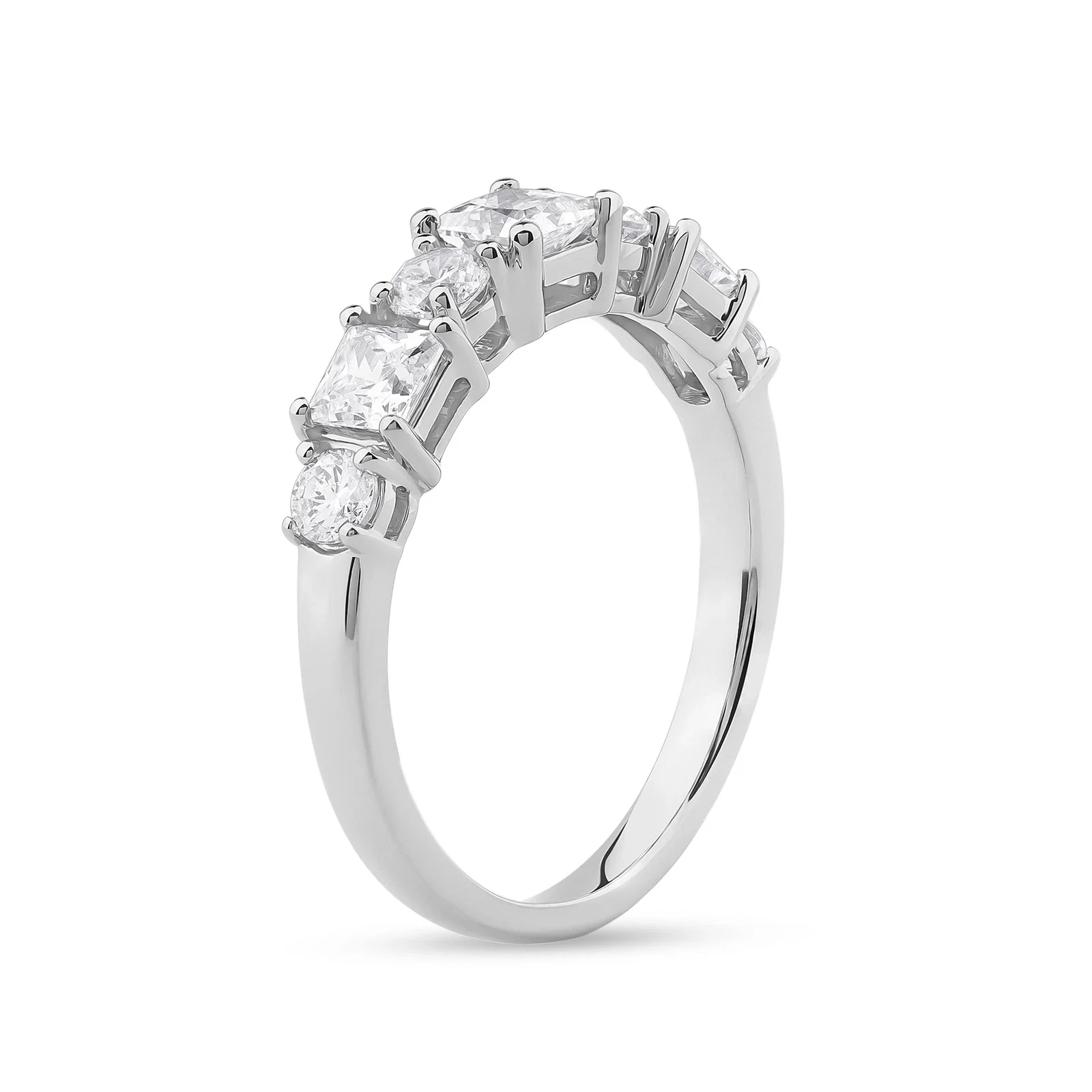 Luxuriöser Platinum950 Damen-Ehering 1,5 Karat DEF VS-VVS Princess Rund HPHT Laborgezüchteter Diamant Eleganter Valentinstag-Schmuck – Detail 6