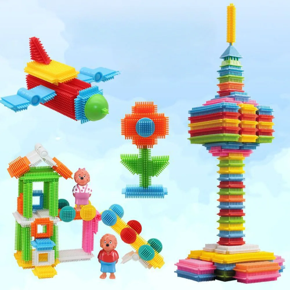 

Большие зернистые мягкие резиновые щетины, строительные блоки, игрушки «сделай сам», креативный дошкольный образовательный набор кирпичей для детей, классная сцена