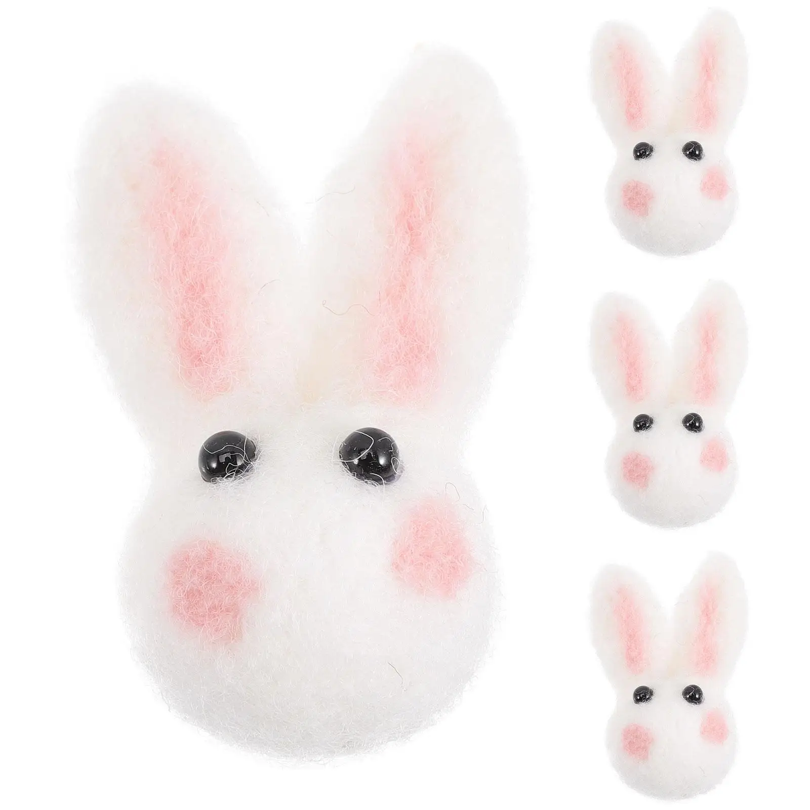 4 Pcs Basket Easter DIY Ornaments for Kids Bunny Pin Clothing Rabbit Brooch Miss Bunnies Wool Felt