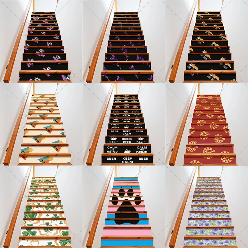 

3D Three-dimensional Decorative Staircase Stickers PVC Vinyl Waterproof Anti-slip Step Stickers Living Room Bedroom Wall Murals