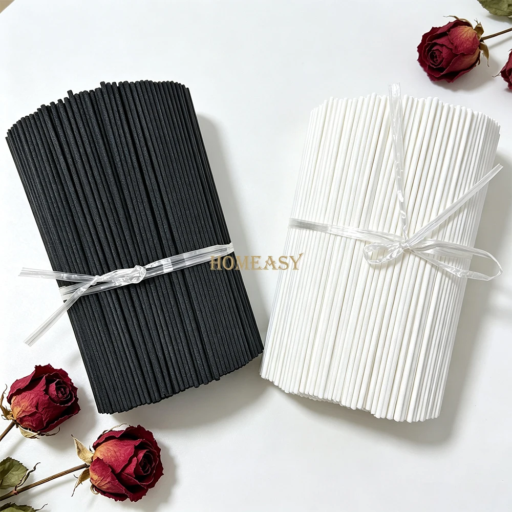 100Pcs 3mm Black White Reed Diffuser Sticks Natural Fragrance Volatilization Rods Home Aroma Diffuser Replacement Accessory