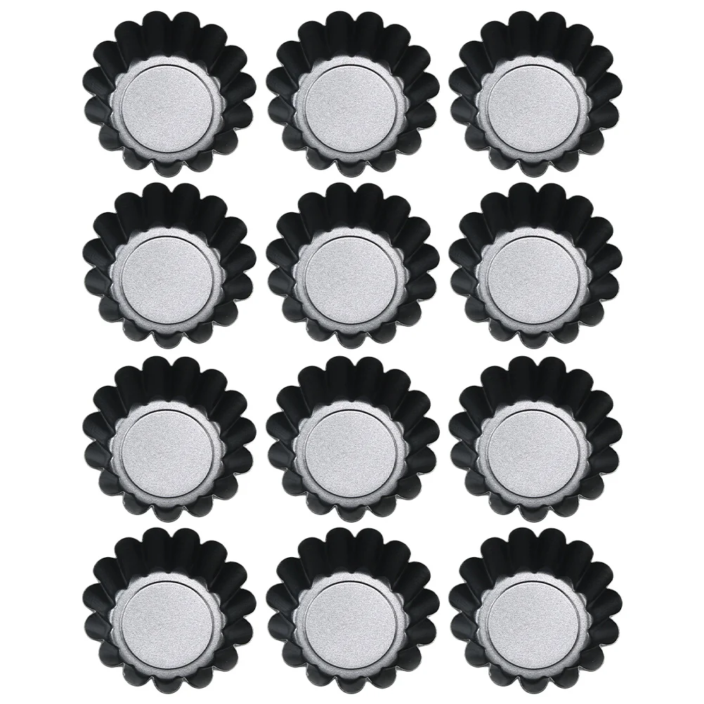 

12 Pcs Iron Cake Molds for Baking Egg Tarts Pies Cupcakes Suitable Home Bakery Kitchen Gadgets Mini Tart Pans Muffin Mold Gifts