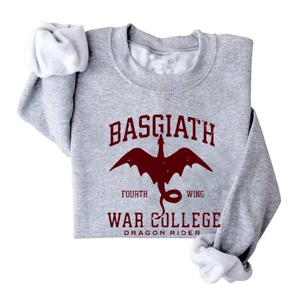 Vintage Fourth Wing Hoodie Sweatshirt Women Graphic Basgiath War College Hooded Sweatshirt K Pop Clothes Hoodies Women