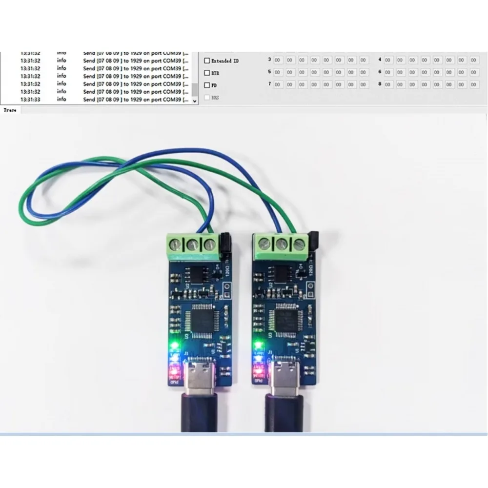 

1PCS USB to CAN Module Support CAN FD CAN Bus Analyzer V2.0 CAN Debugging Assistant Board Type-C 5V USB to CAN Module
