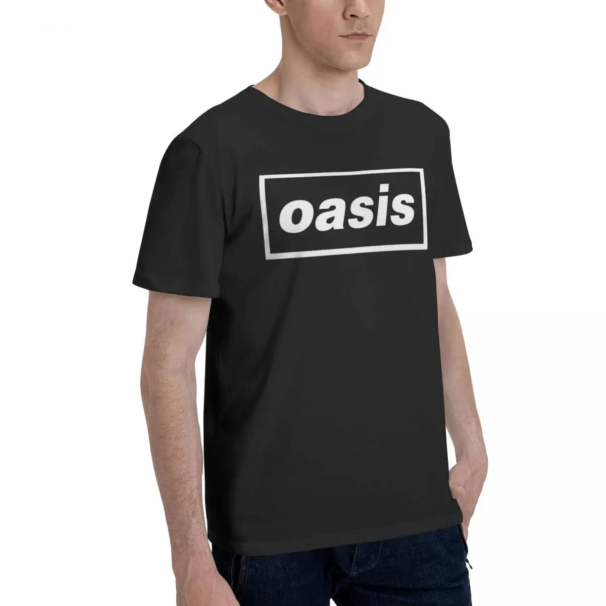 O-oasis-camisetas con logotipo de banda de Rock para hombre, camisetas de algodón Vintage con cuello redondo, manga corta, álbumes de música británicos, ropa 6XL