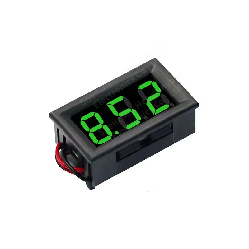 Voltímetro digital para automóvil DC 3.5-30V, medidor de voltaje automotriz, rojo/azul/verde, probador de voltaje con pantalla LED para motocicletas y vehículos de 12V 24V