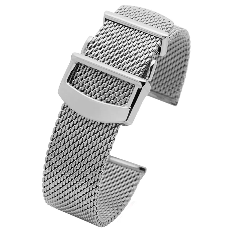 20mm 22mm Milanese Stainless Steel Mesh Watchband For Omega Seamaster 300 007 IWC PORTOFINO FAMILY Series Folding Clasp Strap