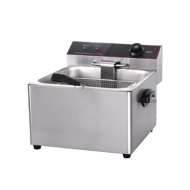 

Commercial single-cylinder double-cylinder electric fryer stainless steel household desktop French fries chicken nugget fryer