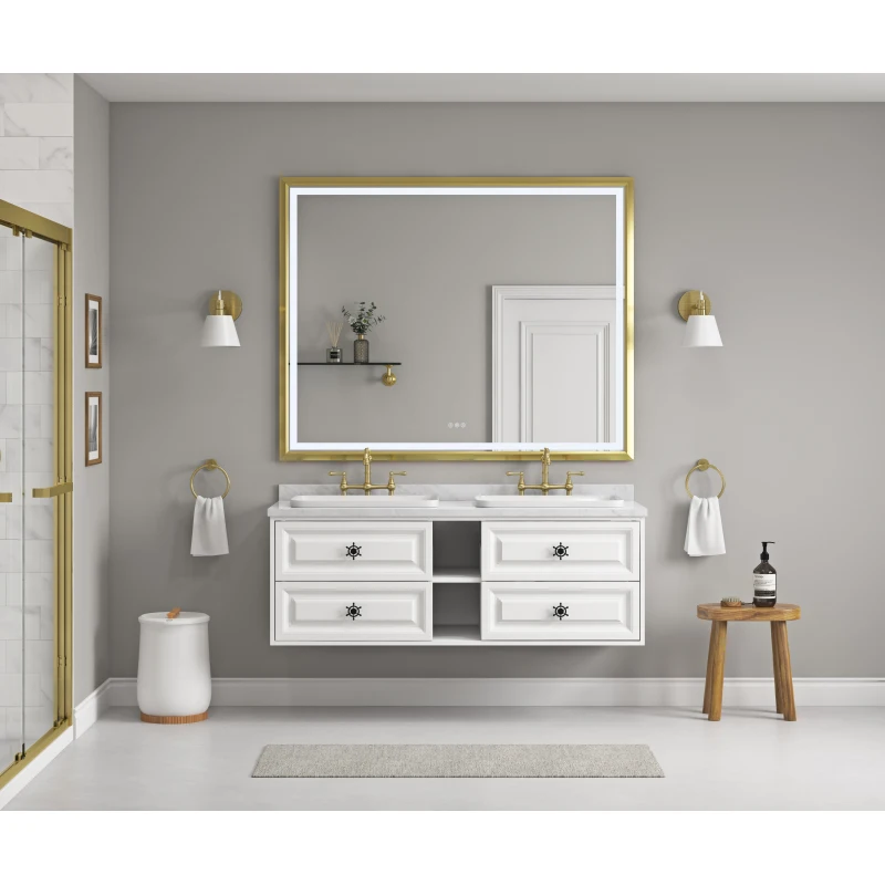 

Allow Allow better Bathroom Bathroom makeup Bathroom vanity Better Button Button bathroom Button easily Mirror 60in. W x 48 in.