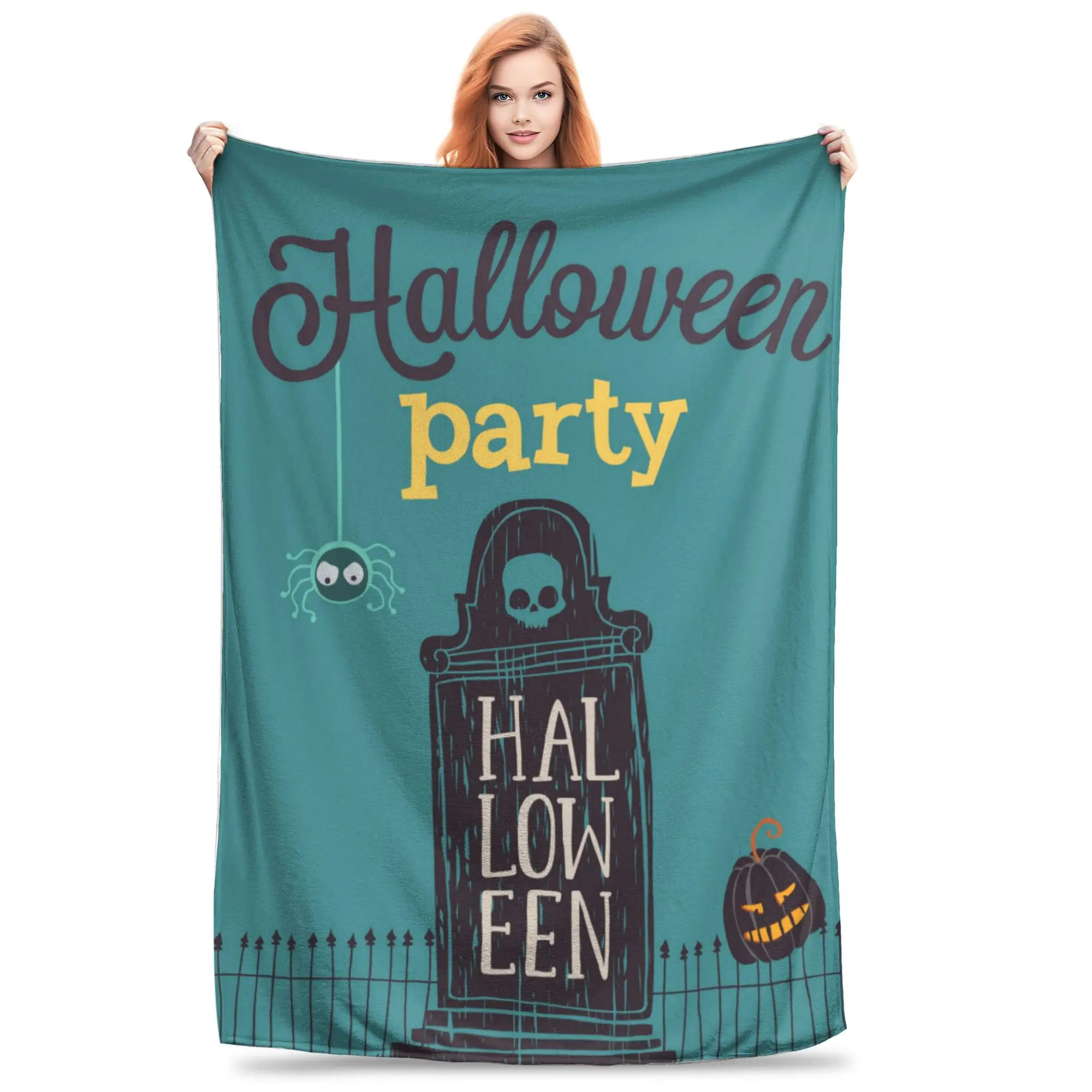 

Одеяло для Хэллоуина, Джек, тыква, череп, фланелевые пледы, персонализированные мягкие теплые покрывала для путешествий в самолете