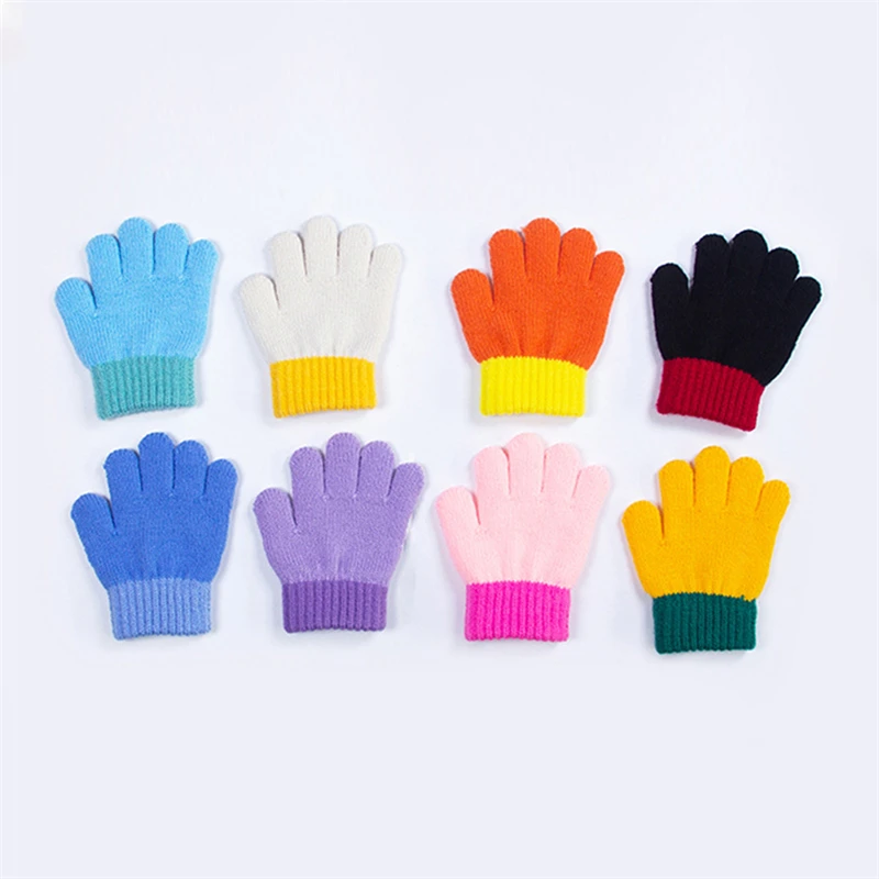 1 Pair Glove Children Magic Glove Girl Boy Kid Stretchy Knitted Winter Warm Full Finger Gloves Children's Figure Skating Gloves