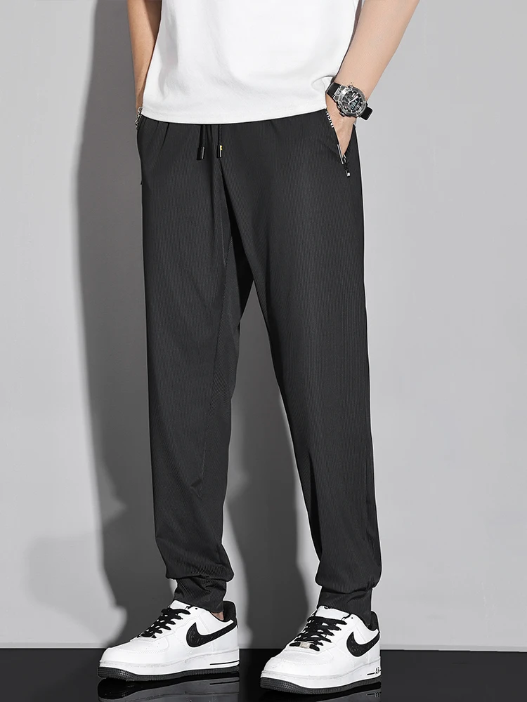 

Large Size Summer Thin Casual Pants Breathable Qui Dry Loose Fit Spor Loose Leggings Polyester Fiber Polyester Elastic Fiber