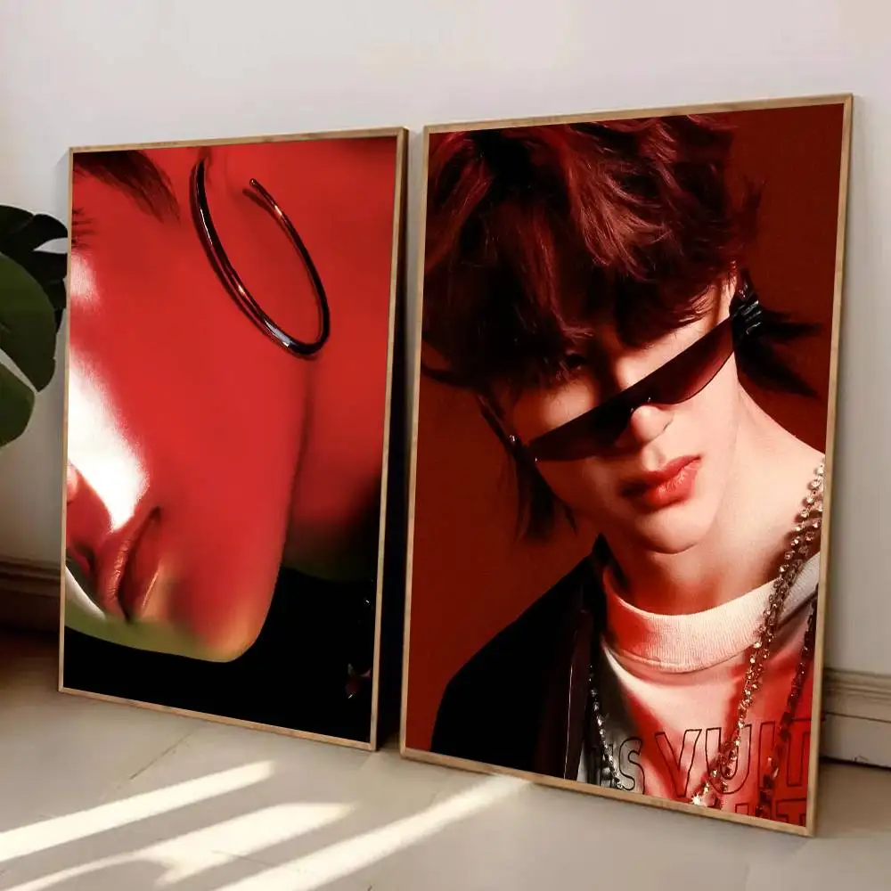 ملصق Yibo W-Wang الممثل عالي الدقة جداري لاصق مقاوم للماء لغرفة المعيشة المنزلية وغرفة النوم والديكور الجمالي