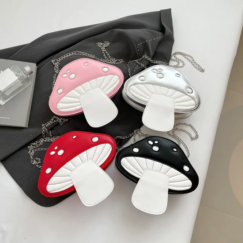 

2025 New Mushroom Bag Women Niche Creative Crossbody Fresh Colorful Chain Shoulder Purse