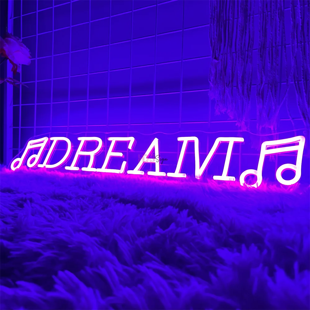 Imagem -02 - Dream Led Neon Signs For Party Bar Música Luz de Neon Luzes Noturnas Incandescentes Wall Decor Lâmpadas de Placa