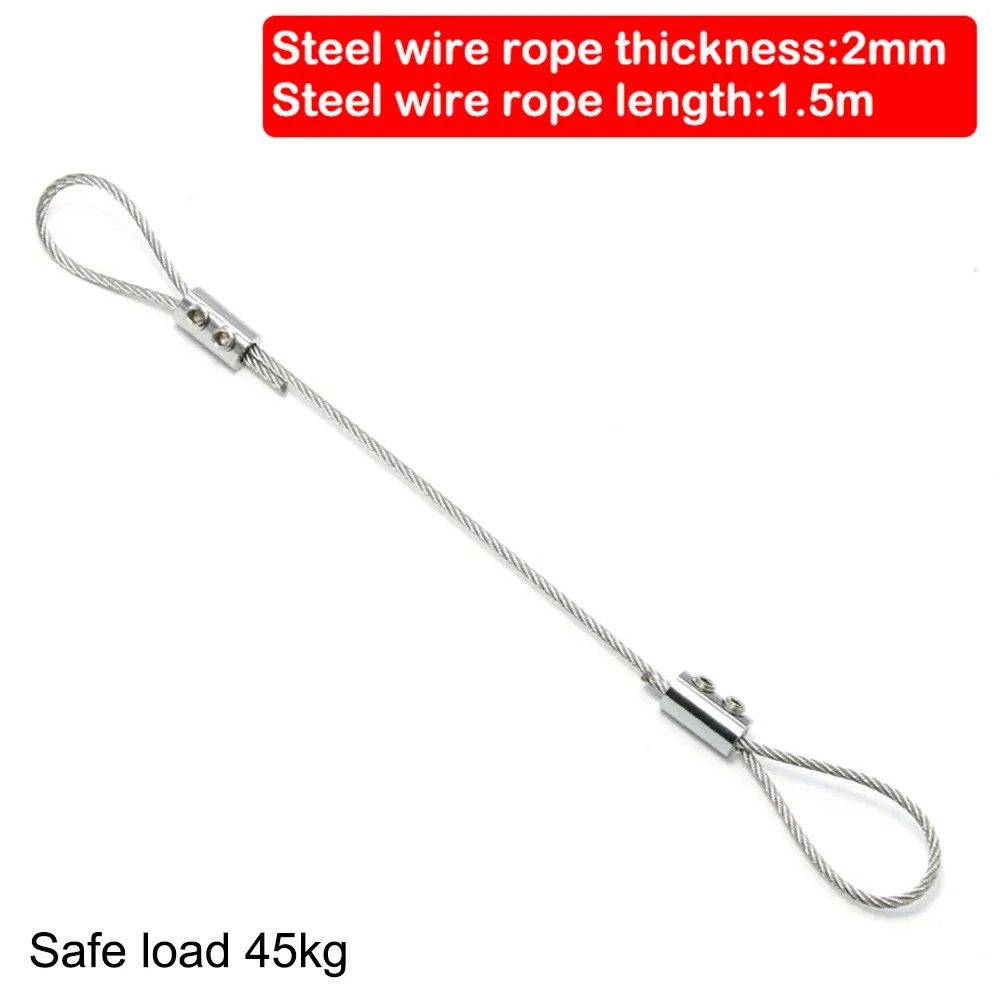Stainless Steel Wire Rope With Locking 1.5/2/3/4mm Retractable Fastening Adjustable Suspension Lanyard Decor Hanging