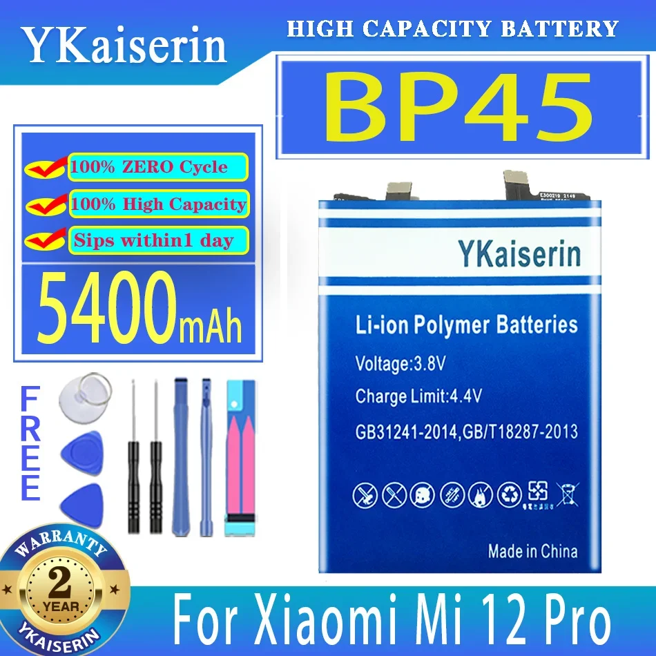 

YKaiserin Battery BP45 5400mAh For Xiaomi Mi 12 Pro Mobile Phone Batteries