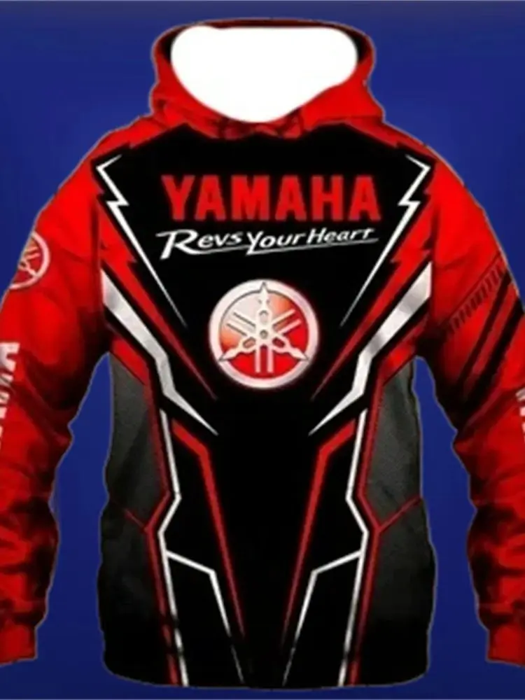 AliExpress Hot selling Yamaha men's 3D printed motorcycle racing suits, spring and autumn fashion outdoor cycling off-road sports tops