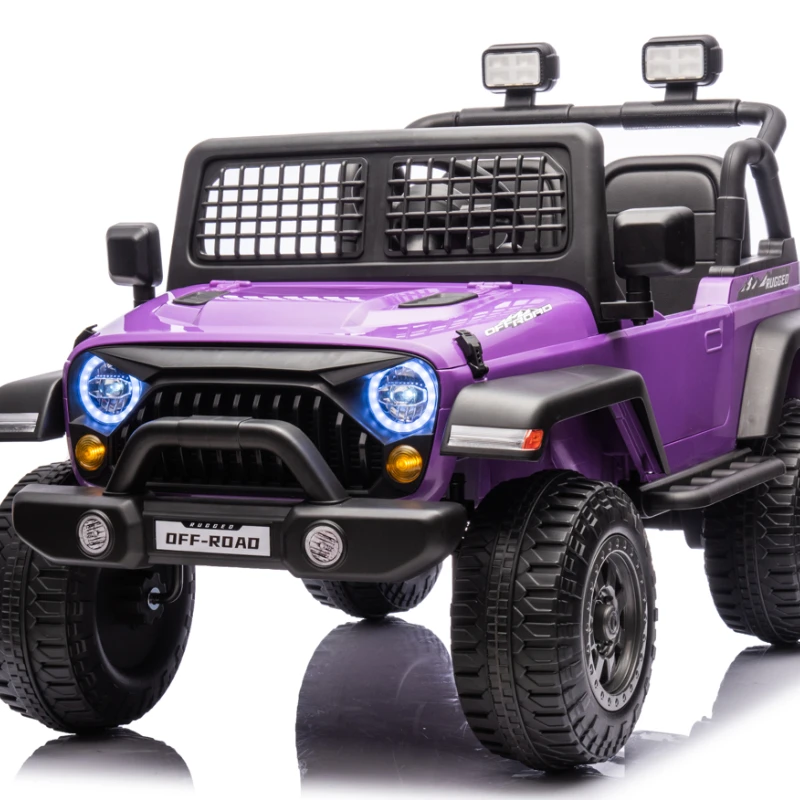 24V Battery Powered Kids Ride On Car Truck Four-wheel Drive Two seats Off-Road Controller Double Seats Electric Car Soft Baking