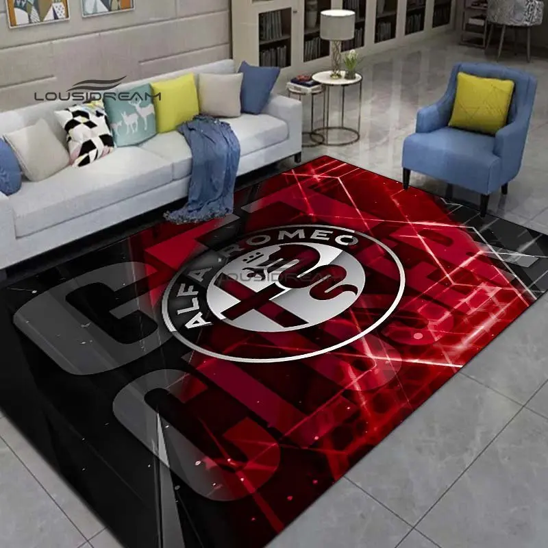 Alfa Romeo Logo Carpets and Rug 3D Printing Fashion Carpet Living Room Bedroom Decorate Large Area Soft Carpet Kids Room Rug