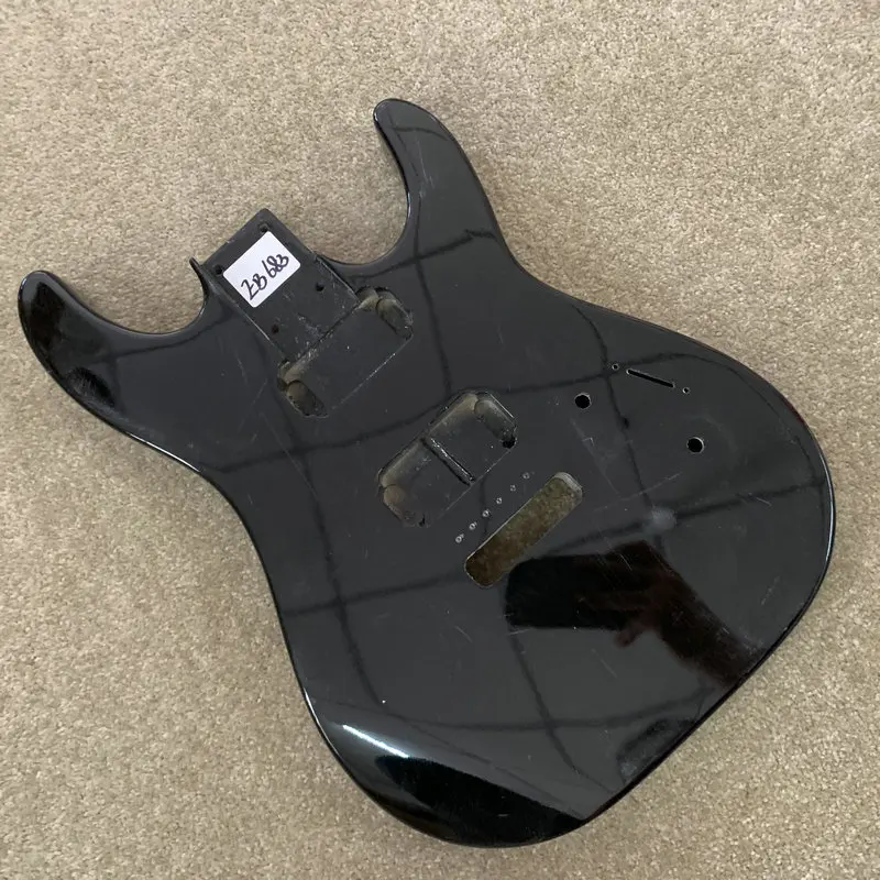 EB683 Black Color ST Guitar Body 6 Screws Fixed Bridges Unfinished 6 String Electric Guitar Replace and DIY Parts