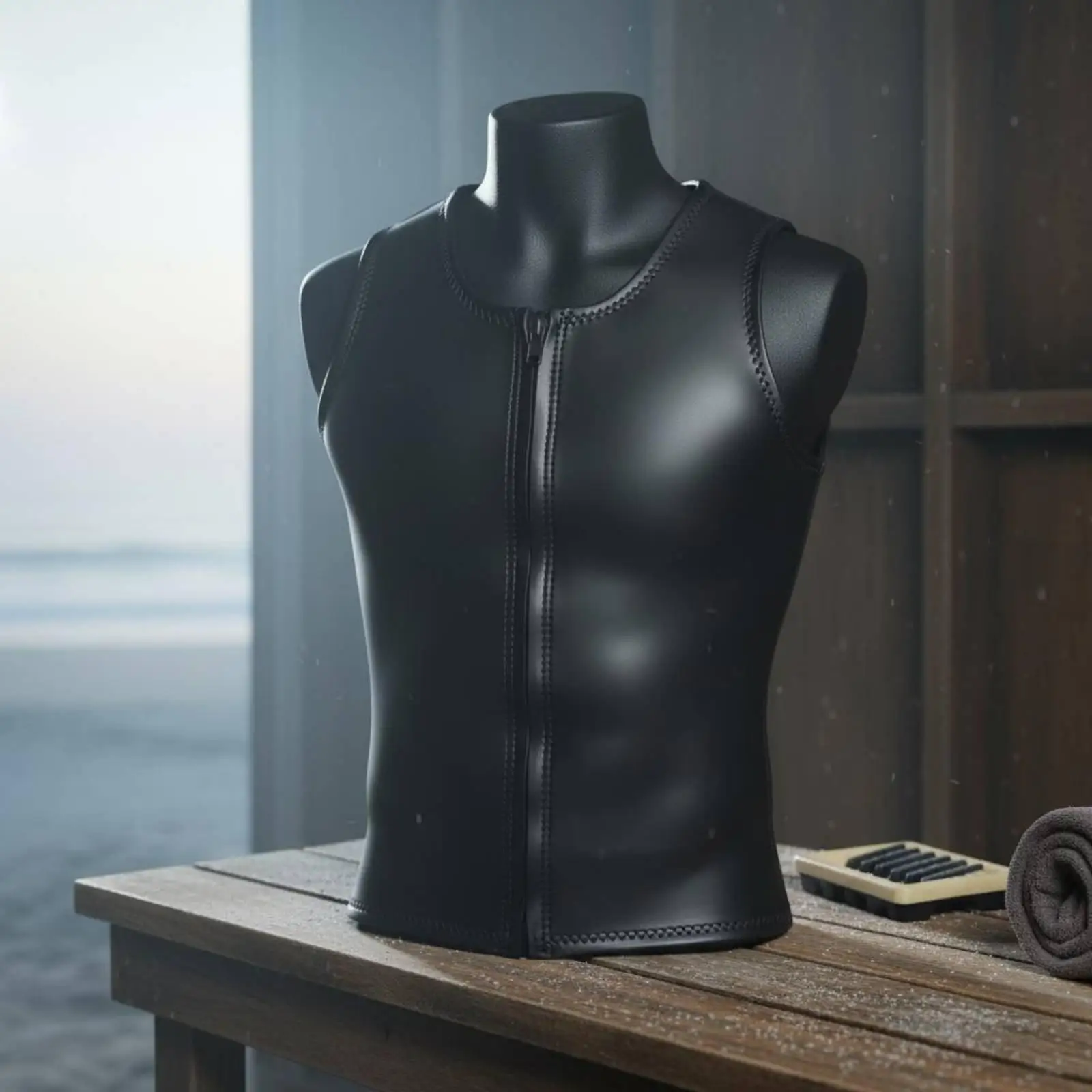 Neoprene Men Diving Suit 2mm Sleeveless Wetsuit Top Swimwear Kit for Cold Water Surfing