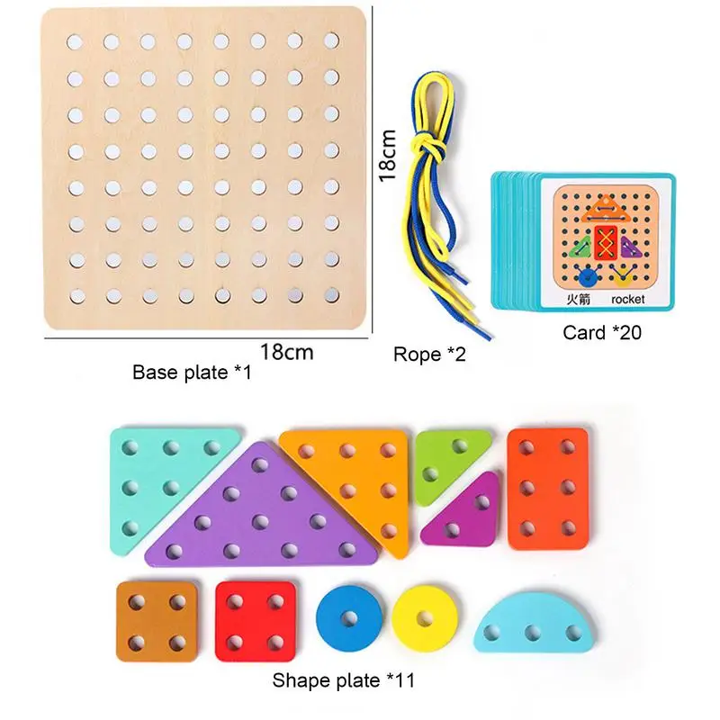 子供のための頭の体操ロープパズル、子供のためのタングラムパズル、楽しい学習おもちゃ、子供のための20枚のカードを備えたボードゲーム、茎