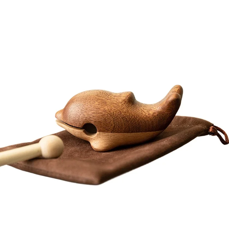 

Dolphin wooden fish meditation decompression soothing Buddhist cute tabletop ornament