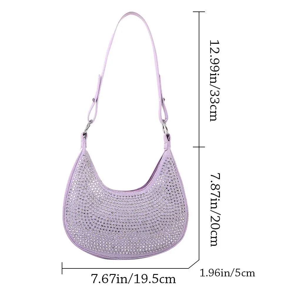 Fashion Crystal Glitter Bag Rhinestone Underarm Bag Party Women Handbag Clutch Bag Sequins Tote Bag Shoulder Bag