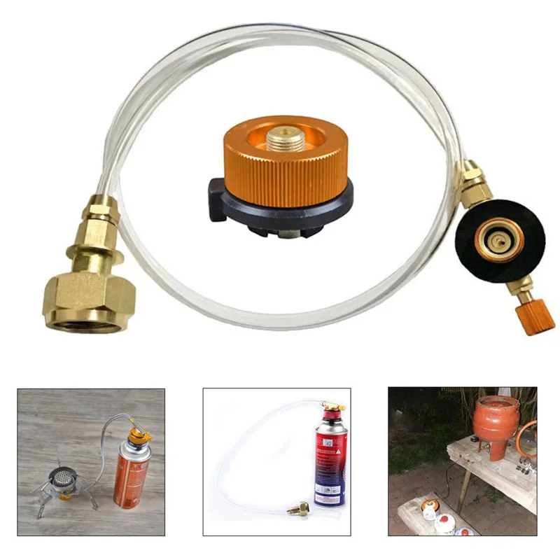 في الهواء الطلق التخييم موقد غاز خزان الغاز خرطوم التضخم المشترك التخييم خزان الغاز ربط الأنابيب عبوة محول #1