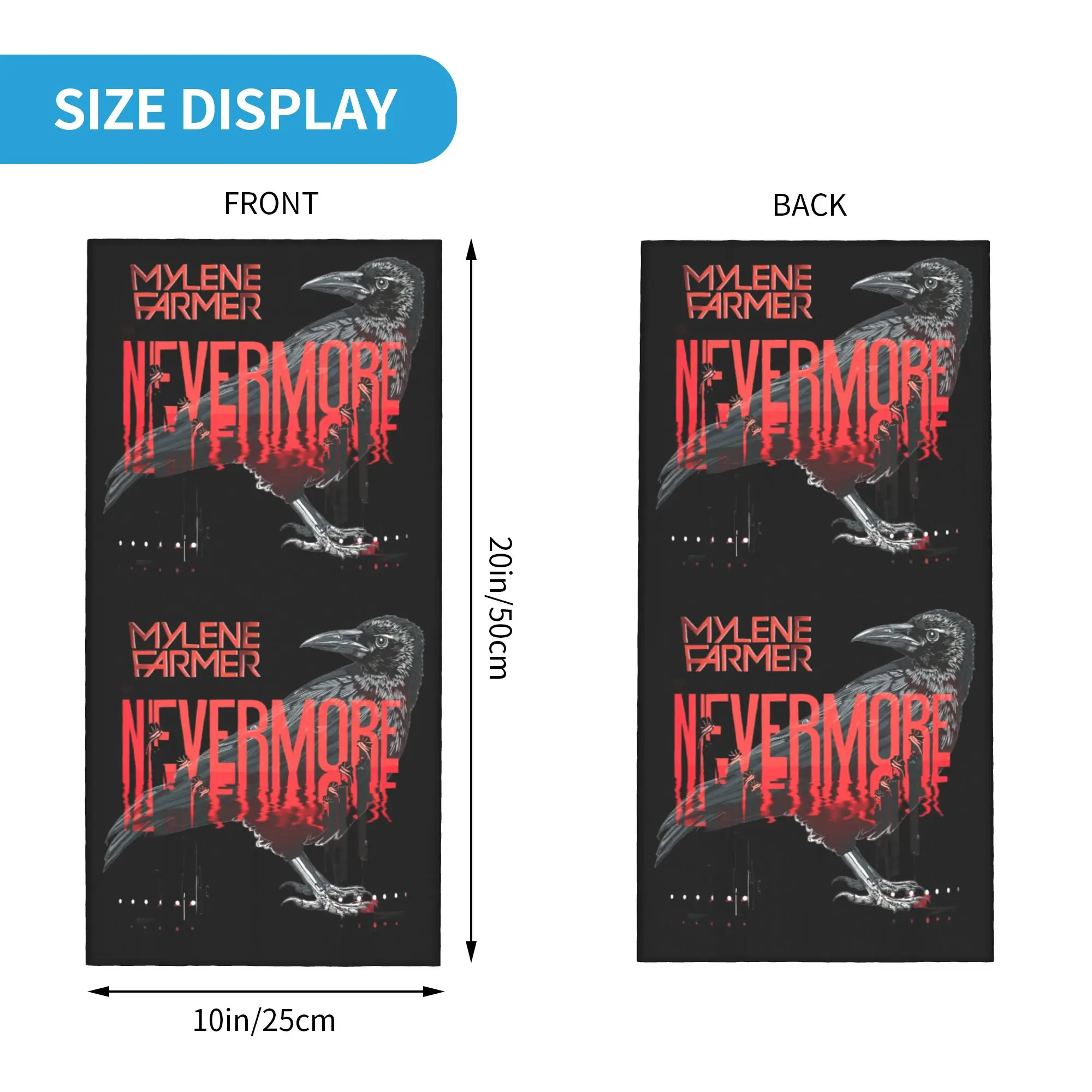 Custom Mylene Farmer Nevermore Bandana Neck Gaiter for Ski Hunting Women Men Wrap Scarf French Singer  Balaclava Warmer