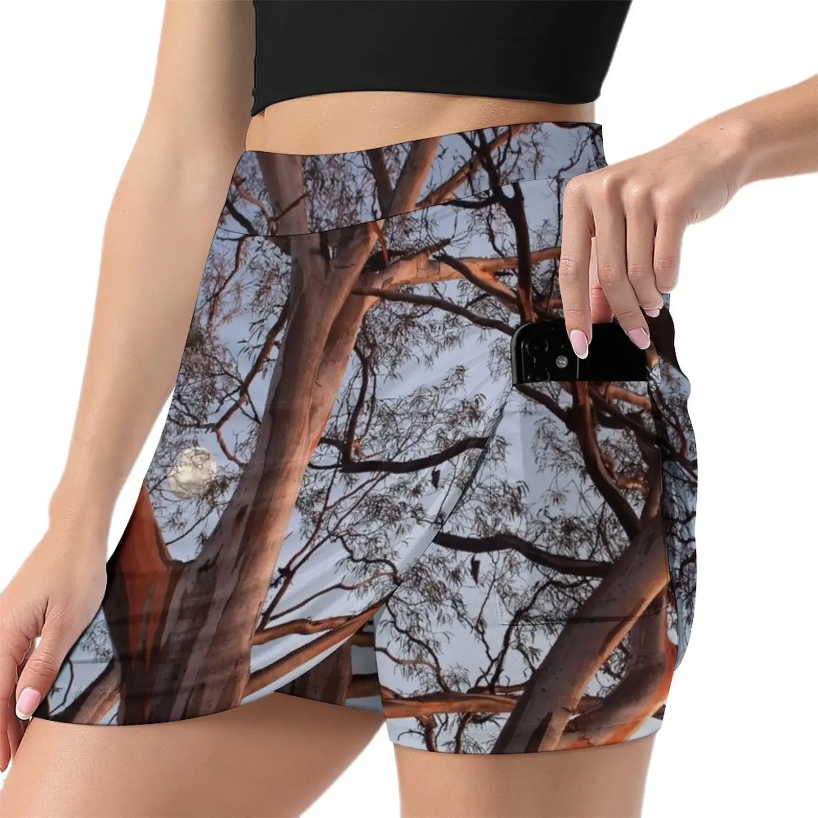 Gum at Coolgardie Sunrise with Moon Mini Skirt Women clothing mini skirt Kawaii skirt sets