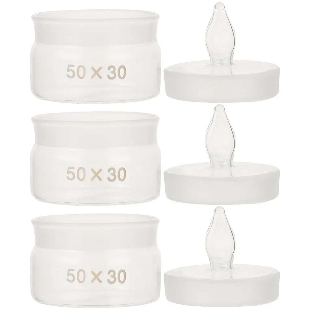 

3 Pcs Weighing Bottles for Laboratory Simple Holder Labs Experiment Tool Glass Sampling