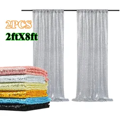 Silvery Sequin Backdrop Curtains, Rectangular Sequin Tablecloth,for Party Wedding Birthday Sequence Backdrop Stage Decorations