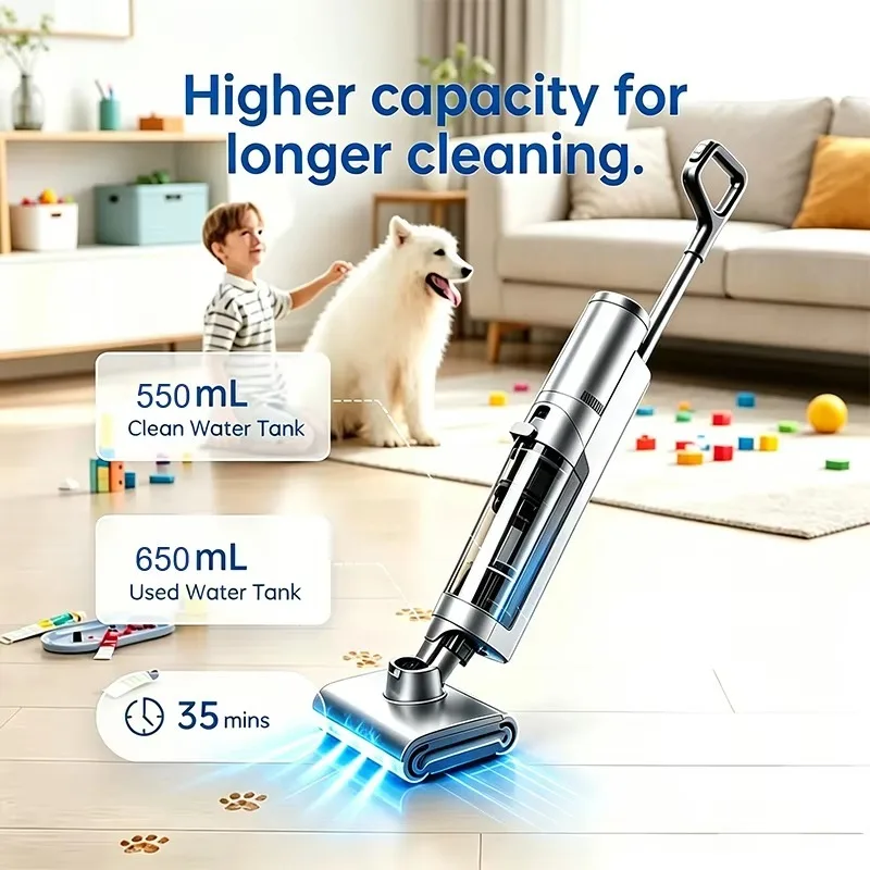 Airo 3 in 1 Vacuum Mop Washing Machine 180° Floor Washer 26000pa 4000mAh 550ML One Touch Self Cleaning 250W Electric Mop Cleaner