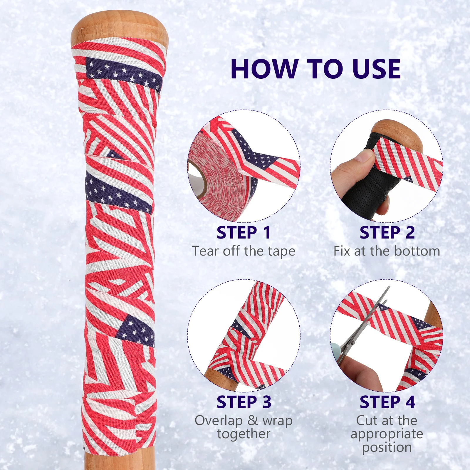 1 Roll Wear-Resistant Hockey Tape Self-Adhesive Non-Slip Cotton Grip for Enhanced Control in Cold Weather Conditions