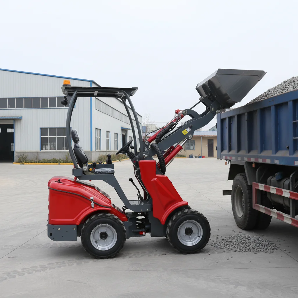 0.8Ton 1Ton Mini Telescopic Wheel Loader Small Telescopic Boom Telehandler Front End Loader CE