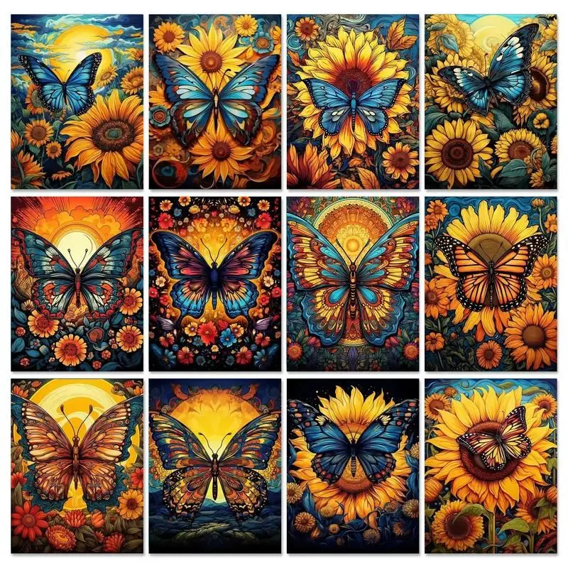 

GATYZTORY Modern Diy Painting By Numbers For Adults DIY Butterfly Painting by Number on Canvas Frameless for Gift Home Wall Deco