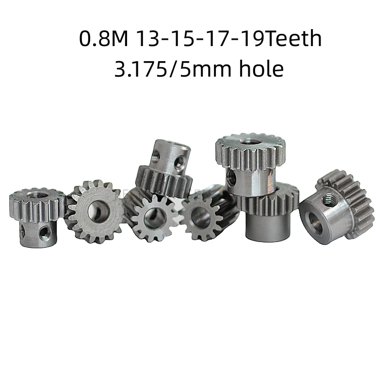 2PCS 0.8M Model car 13 15 17 19 Teeth MOTOR gear 32DP 1/8 1/10 For Remote control vehicle Metal material 3.175 5 mm hole