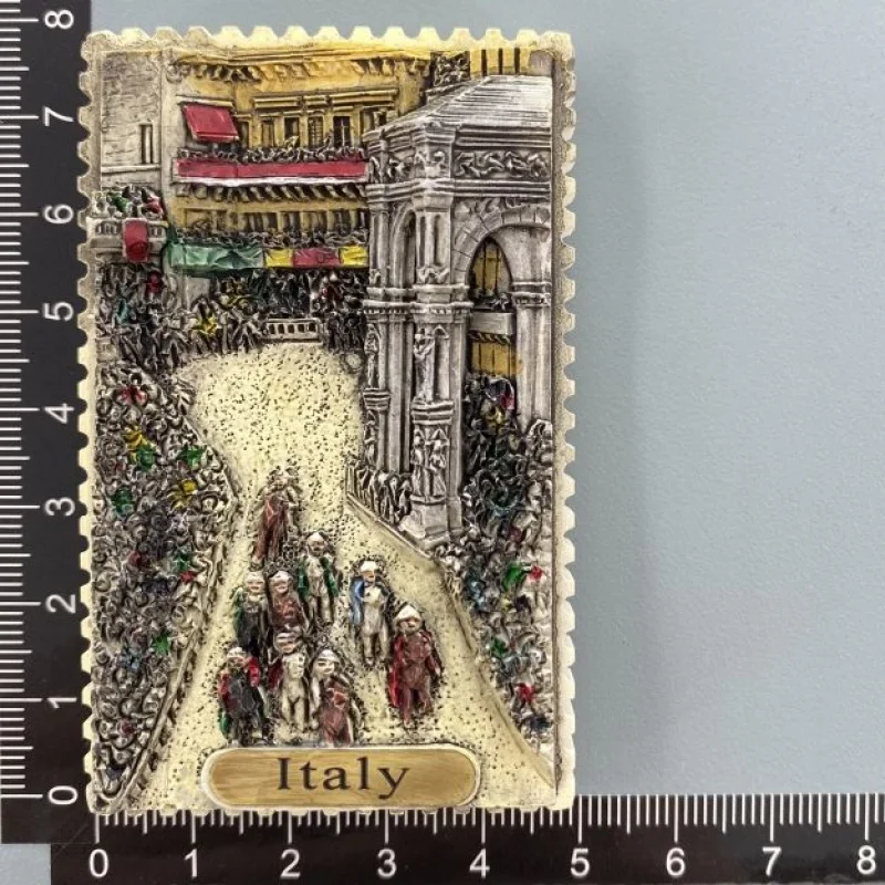 , capital of Italy, landmark attraction Constantine's Triumphal Arch, tourist souvenir magnet, fridge magnet,