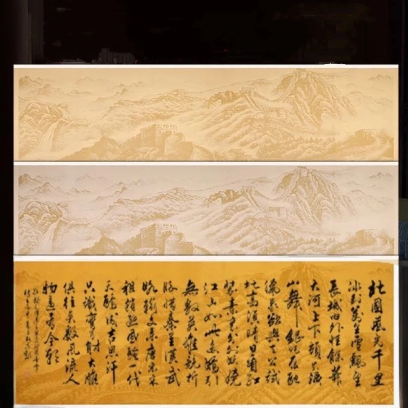 Six Feet Half Size Rice Paper Half Raw Half Cooked Xuan Paper Wax Print Long Scroll for Calligraphy Competition Art Supply