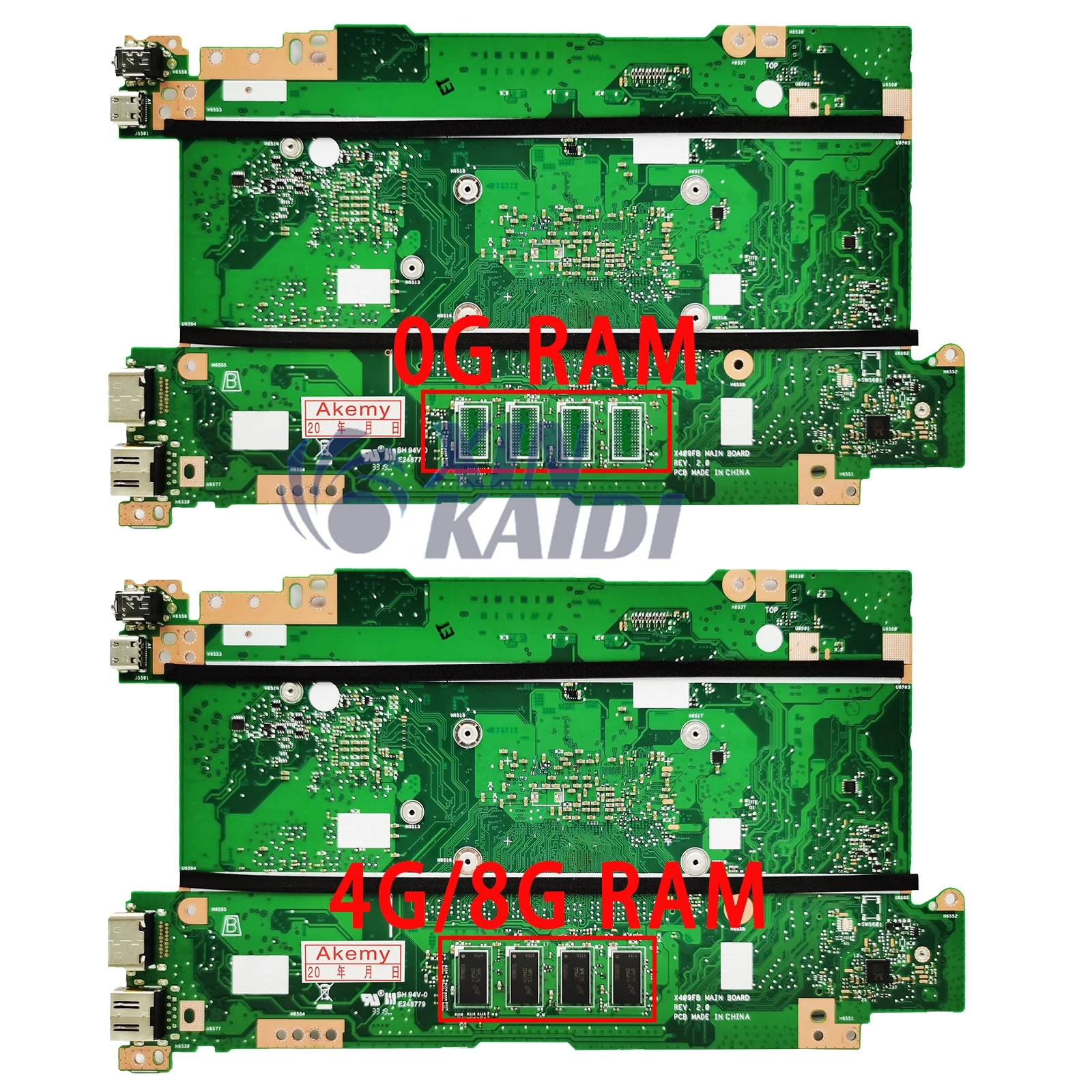 Imagem -02 - Placa-mãe do Portátil para Vivobook X509fb X509fl X409f X409fj X509fa I3-i5-i7 8ª Geração 0gb 4gb 8gb de Ram