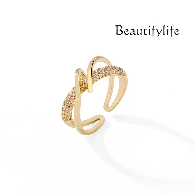 

No fading ring light luxury high fashion personality niche design opening exquisite versatile temperament