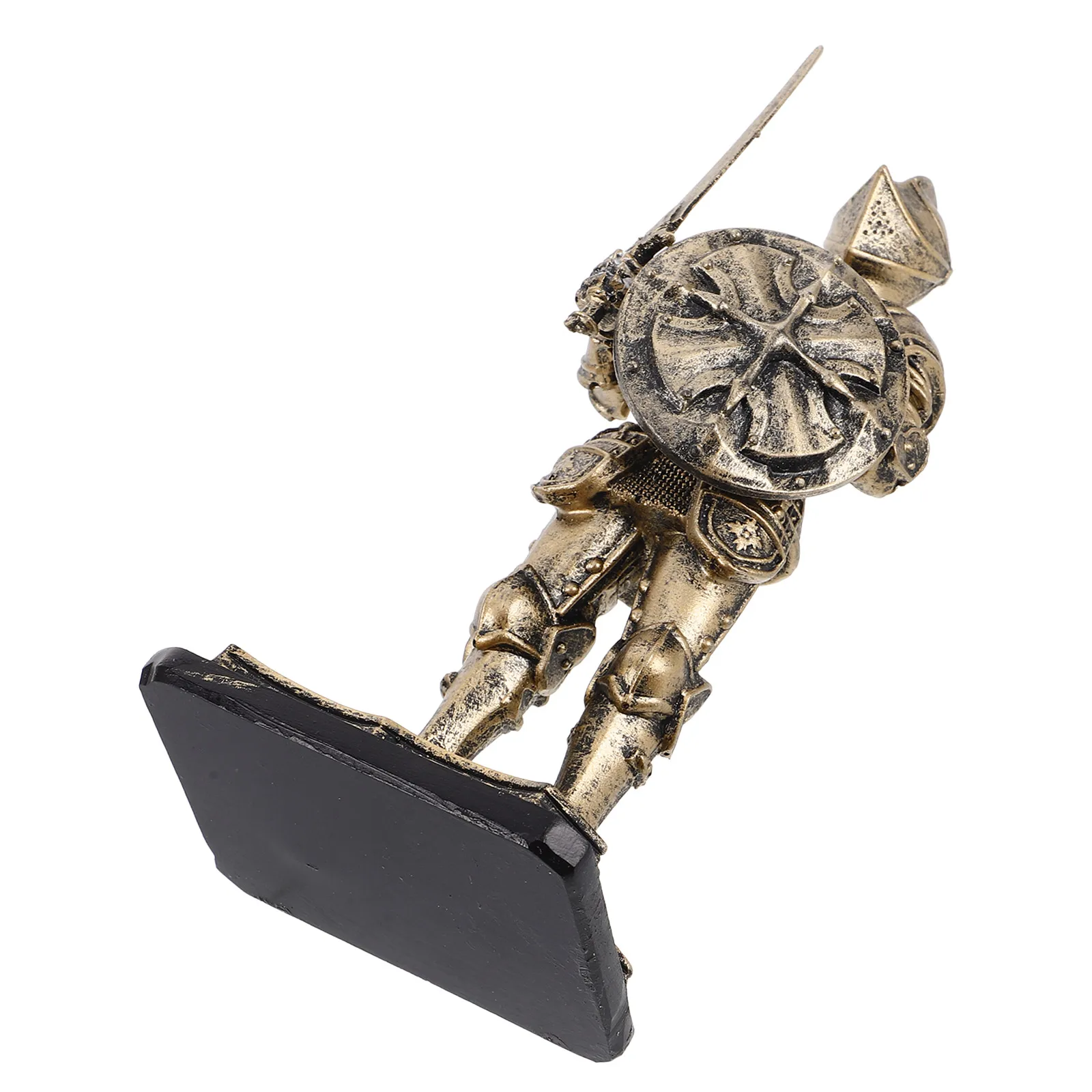 

Retro Knight Figurine Vintage Decor Resin Statue Office Home Creative Medieval Standing Sculpture Durability Playset