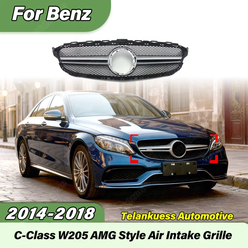 

For Mercedes Benz C-Class W205 C205 2014 2015 2016 2017 2018 Automobile AMG Style Front Bumper Air Intake Body Modification Kit