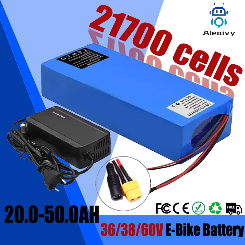 

36V 48V 60V E-Bike Battery 50Ah 40Ah 30Ah 25Ah 20Ah 15Ah Lithium Battery pack 21700 5000mAh cell for 1000W bafang Motor Kit