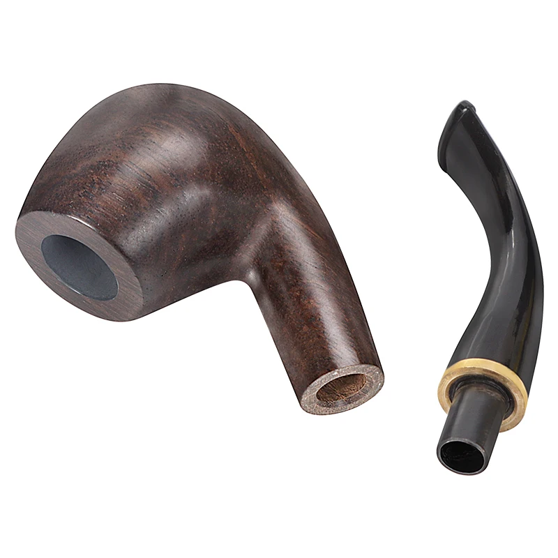 9mm Filter Top Grade Ebony Wood Pipe Tobacco Handmade Smoking Pipe Vintage Bent Engarved Smoke Pipe Accessory